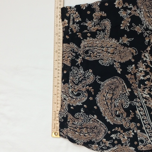 JM Collection Womens Skirt Sz 14P Maxi Paisley Black Lined Bohemian Classic - Picture 6 of 7